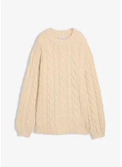 Pull oversize à motif torsadé, bonprix
