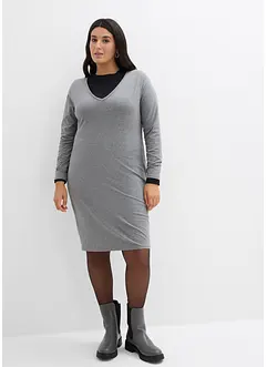 Robes en jersey à col V, bonprix