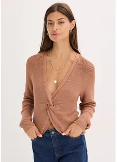 Ripp-Pullover aus fließendem Viskose-Mix, bonprix