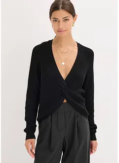 Pull fluide en maille côtelée, viscose majoritaire, bonprix