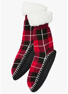 Haussocken mit angenähter Sohle und Teddyfutter, bonprix