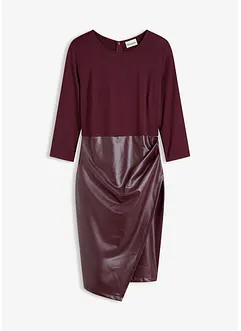 Lederimitat-Kleid mit Jersey-Oberteil, bonprix