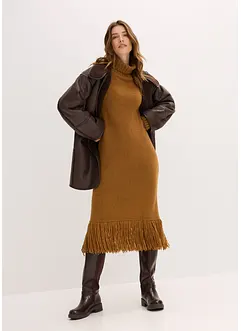 Robe en maille avec franges à la base, bonprix