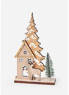 Maison en bois avec sapins, bonprix
