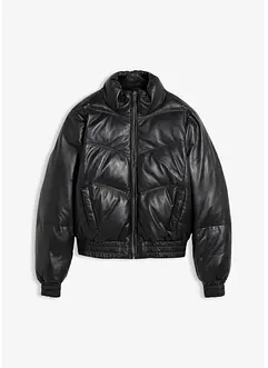 Leder-Steppjacke aus Lammnappa, bonprix