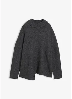 Pullover mit asymmetrischem Saumverlauf und Wollanteil, bonprix