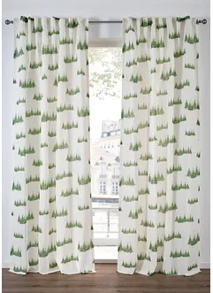 Gardine mit bedruckten Tannenbäumen (1er Pack), bonprix
