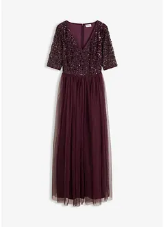 Abendkleid aus zartem Tüll mit Paillettenstickerei, bonprix