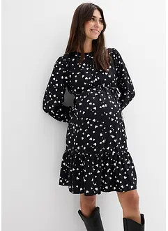 Umstands- und Stillblusenkleid mit süßem Herzendruck aus reiner Viskose, bonprix