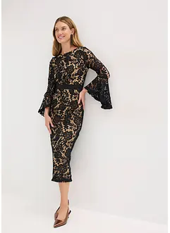 Spitzenkleid mit Satin-Einsatz, bonprix