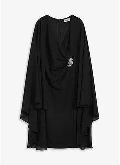 Robe courte avec cape en mousseline, bonprix