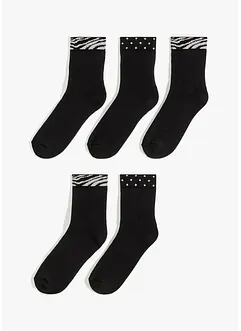 Chaussettes mi-hautes thermiques en coton majoritaire (5 paires), bonprix