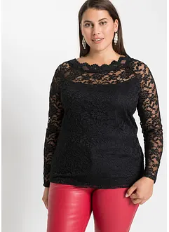 T-shirt manches longues en dentelle, bonprix