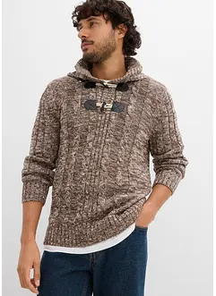 Grobstrick-Kapuzenpullover mit Baumwolle, bonprix