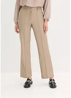 Lederimitat-straight Leg Hose mit Biese, bonprix