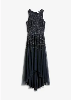 Robe plus longue au dos avec sequins brodés, bonprix