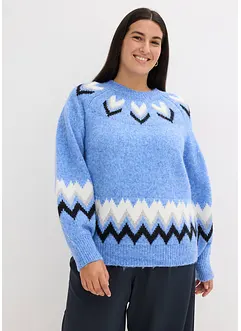 Norweger-Pullover mit Glitzerstreifen, bonprix
