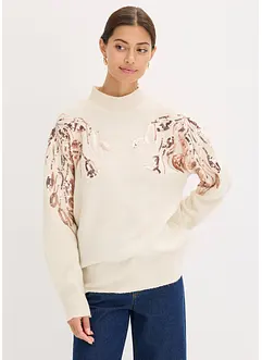Oversize-Pullover mit Pailletten, bonprix