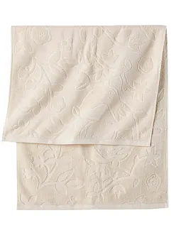 Serviette de toilette à fleurs en relief, bonprix