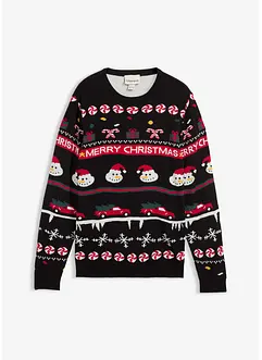 Pull en maille fine avec motif de Noël, bonprix