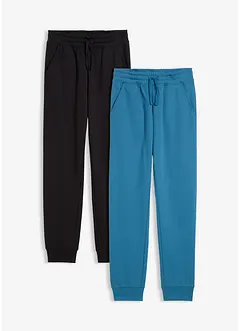 Lot de 2 pantalons de jogging doux en coton mélangé, bonprix