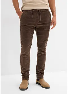 Pantalon jogger regular en velours côtelé, doublure chaude en flanelle, droit, bonprix