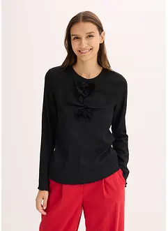 T-shirt manches longues en crêpe texturé, bonprix