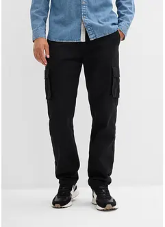 Pantalon chaud loose à poches cargo et taille élastiquée, droit, bonprix