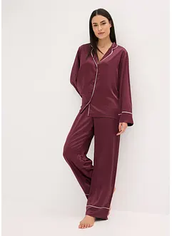 Gewebter Pyjama aus glänzendem Satin, bonprix