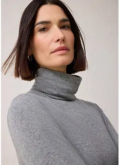 T-shirt col roulé en laine mélangée, bonprix