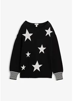 Pull oversize à imprimé étoiles, bonprix