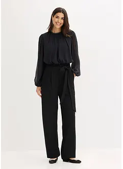 Jumpsuit mit Chiffon und Glitzer, bonprix