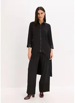 Chemisier en jersey à empiècements en satin, bonprix