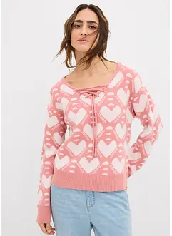 Pull en fine maille jacquard, bonprix