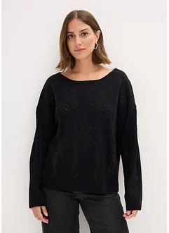 Pull en maille ajourée, bonprix