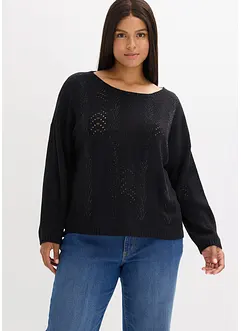 Pull en maille ajourée, bonprix