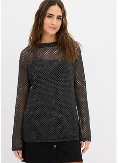 Ajour-Pullover mit Glitzergarn, bonprix