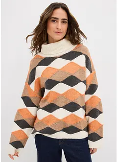 Rollkragenpullover mit Muster, bonprix