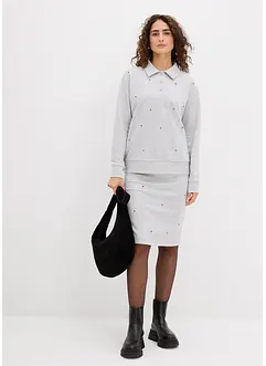 Jupe en sweat à rivets, bonprix