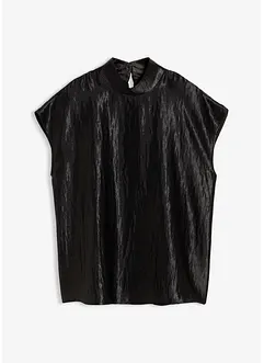 Satin Blusentop mit halbhohem Kragen, bonprix