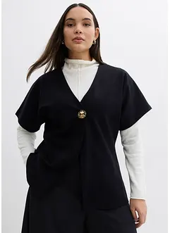 Bequeme Weste mit Zierknopf aus Punto di Roma, bonprix