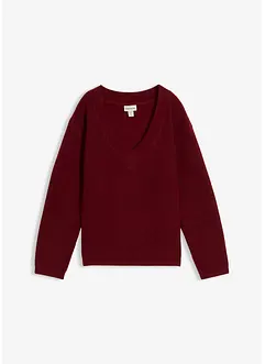 Pull en maille avec col V, bonprix