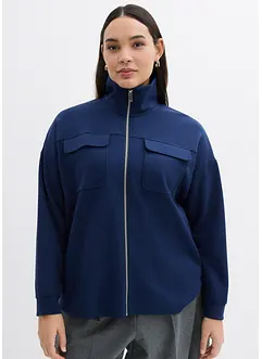 Sweatjacke aus leicht glänzendem Viskose-Mix, bonprix