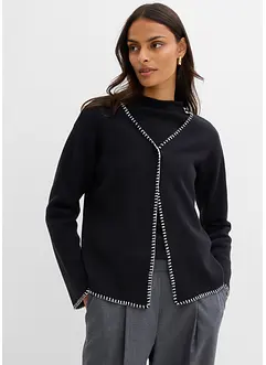 Strickjacke aus Wollmix mit Kontrastdetails, bonprix