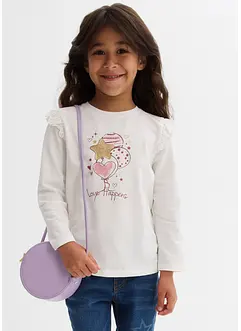 Langarmshirt aus elastischem Bio-Baumwoll-Mix (2er Pack), bonprix