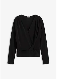 T-shirt manches longues à décolleté plongeant, bonprix