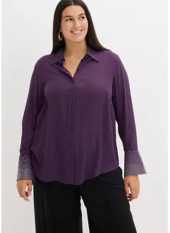 Hemdbluse  mit Glitzersteinchen, bonprix