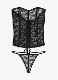 Guêpière et string en dentelle (ens. 2 pces), bonprix