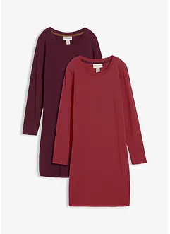 Jerseykleid aus Baumwolle mit Stretch (2er Pack), bonprix
