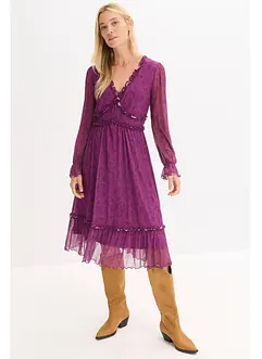 Midi-Jerseykleid aus Mesh, bonprix